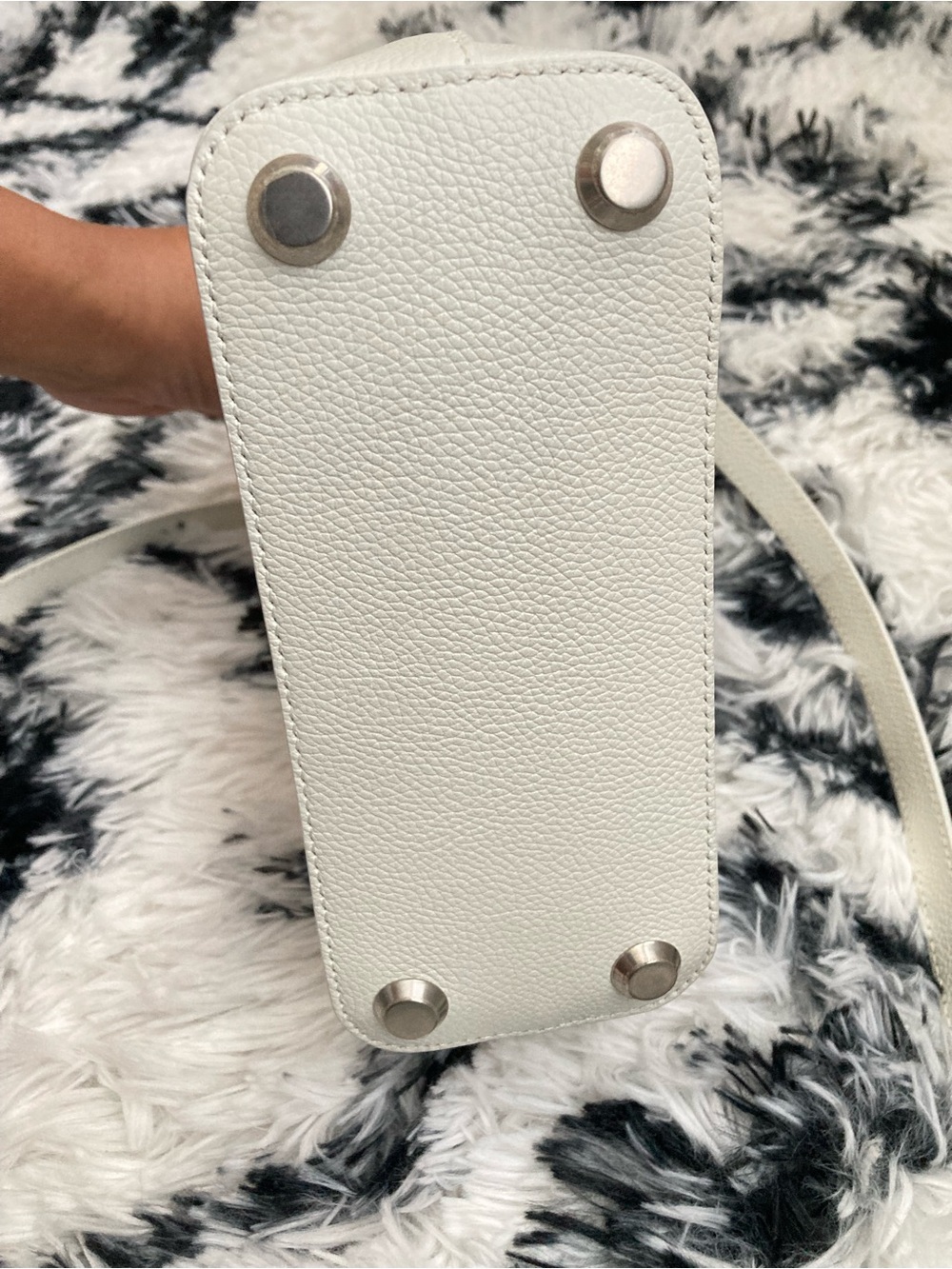 Balenciaga Cream Leather Mini Top-Handle Bag with Pink Logo - Picture 9 of 13